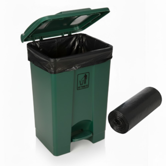 Curvaso Premium 45L Green Foot Pedal Bin with Bin Bags | Hands-Free Step On Waste Dustbin for Kitchen, Home, Office & Commercial Use