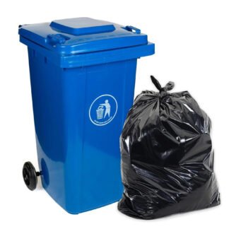 Curvaso 120L Wheelie Bin | Heavy Duty Outdoor Waste Container with Weatherproof Lid & Rubber Wheels | Blue