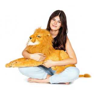 Curvaso Premium Lion Soft Plush Toy | Giant Large Size Cuddly Stuffed Animal Doll for Kids & Gift
