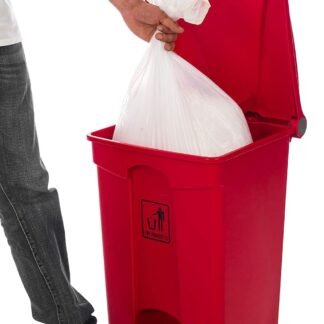 Curvaso Premium 45L Red Foot Pedal Bin | Hands-Free Step On Waste Dustbin for Kitchen, Home, Office & Commercial Use