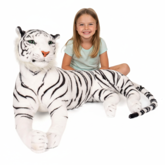 Curvaso Premium White Siberian Tiger Soft Plush Toy | Giant Large Size Cuddly Stuffed Animal Doll for Kids & Gift