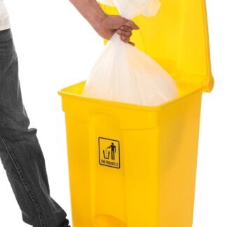 Curvaso Premium 45L Yellow Foot Pedal Bin | Hands-Free Step On Waste Dustbin for Kitchen, Home, Office & Commercial Use